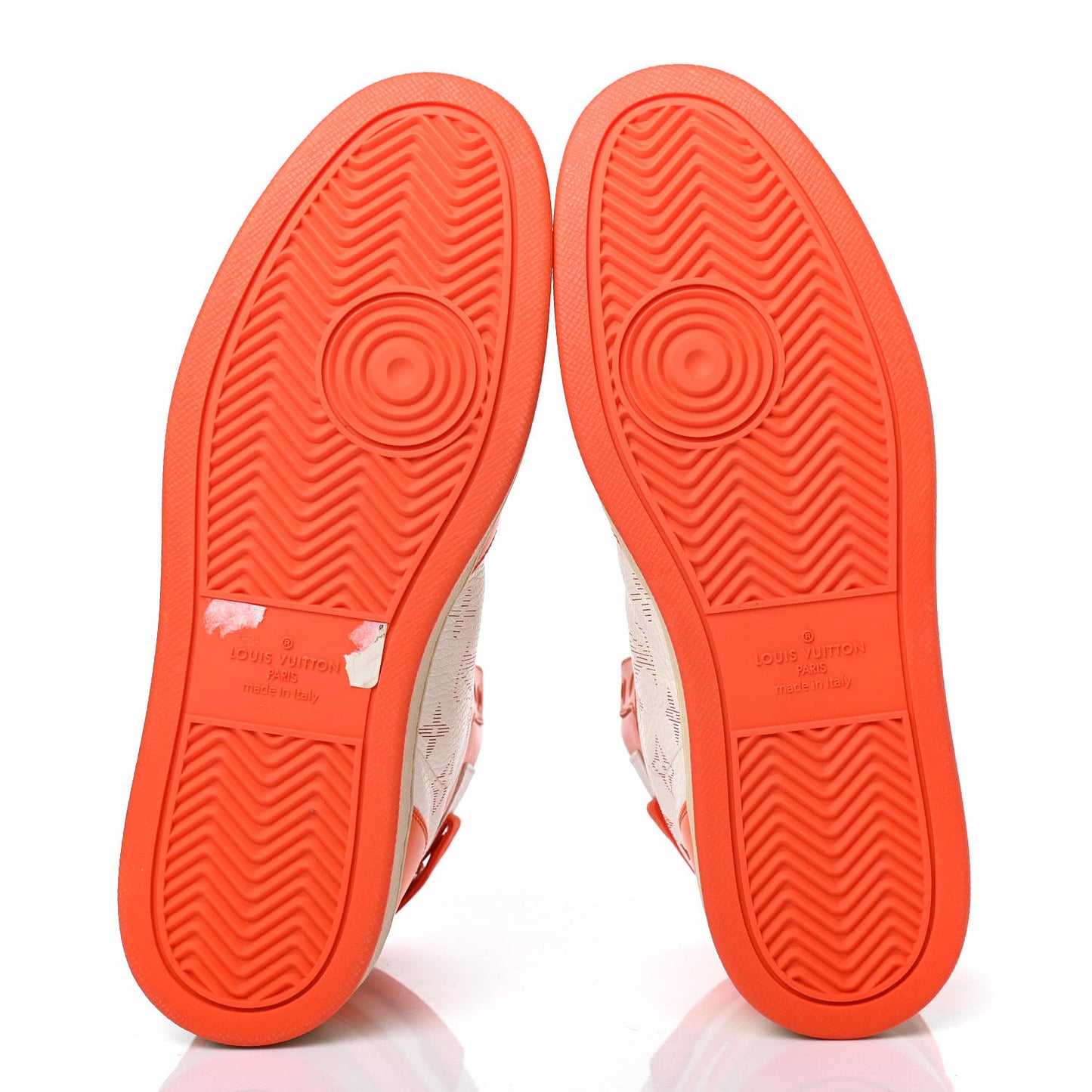 Calfskin Monogram Mens Rivoli High Top Sneakers 7.5 Orange