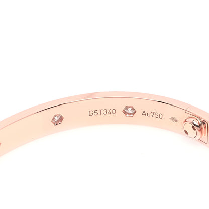 Cartier 18K Pink Gold 10 Diamond LOVE Bracelet 17 5 of 7