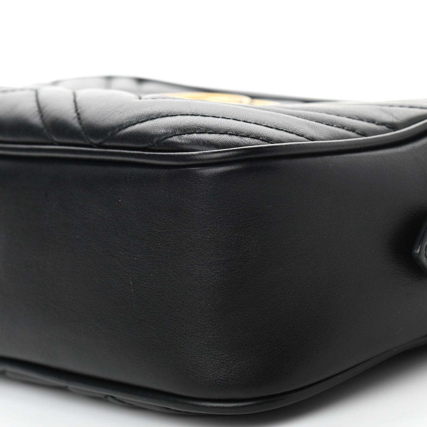 Calfskin Matelasse Small GG Marmont Chain Shoulder Bag Black