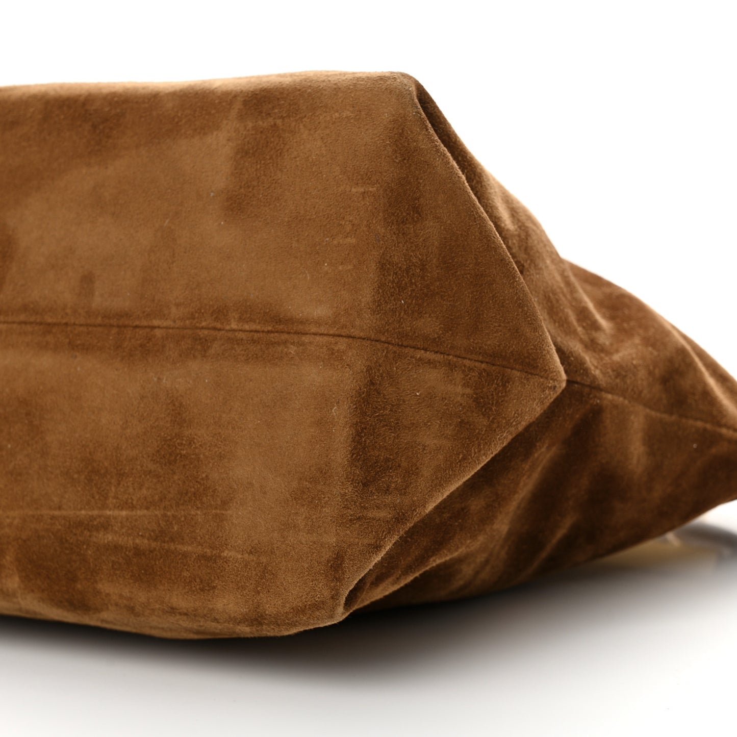 Suede Calfskin Augusta Envelope Pleated Crossbody Caramel