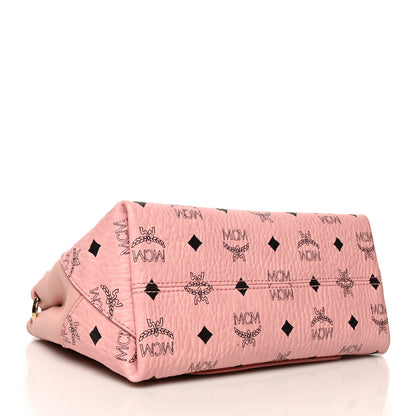 MCM Calfskin Visetos Essential Flap Small Shoulder Bag Soft Pink 4 of 9