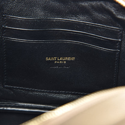 Saint Laurent Grain De Poudre Matelasse Monogram Mini Lou Camera Bag Dark Beige 6 of 10