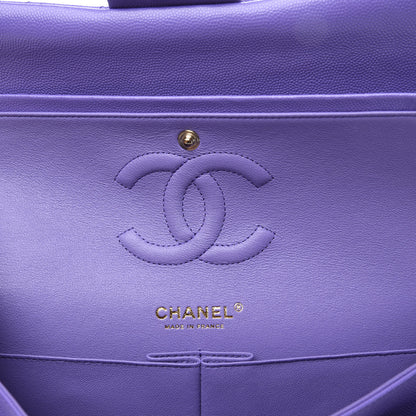 Chanel Caviar Quilted Medium Double Flap Purple 5 of 10