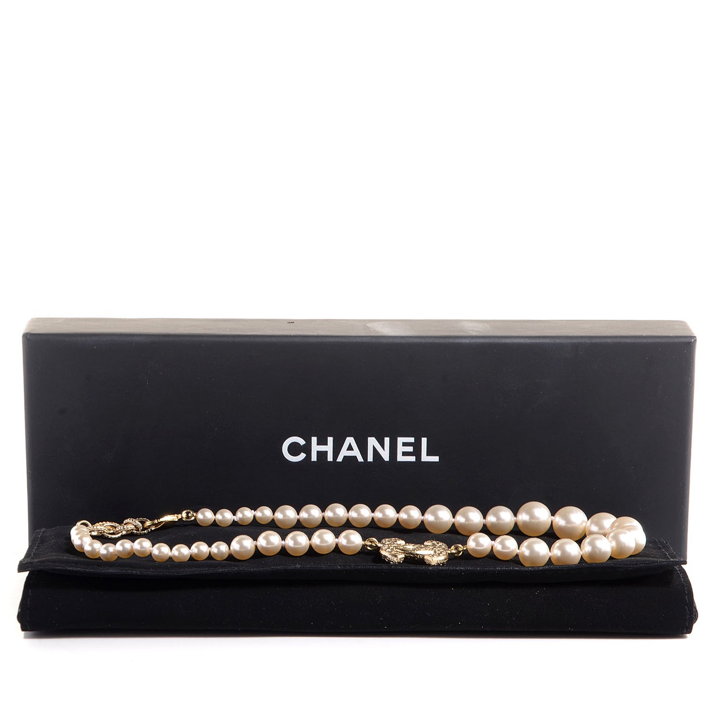 Pearl CC Short Necklace Gold