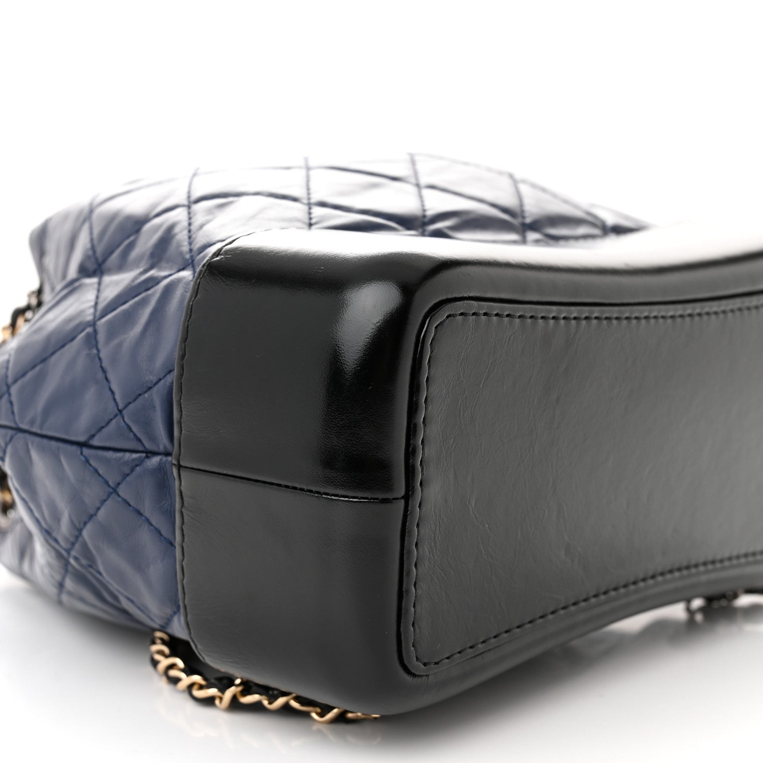 Chanel Aged Calfskin Quilted Gabrielle Backpack Navy Black 9 of 10