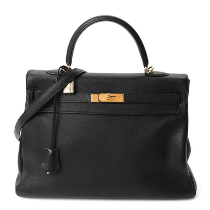 Hermes Evergrain Kelly Retourne 35 Black 1 of 10