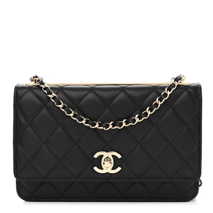 Chanel Lambskin Quilted Trendy CC Wallet On Chain WOC Black 1 of 15