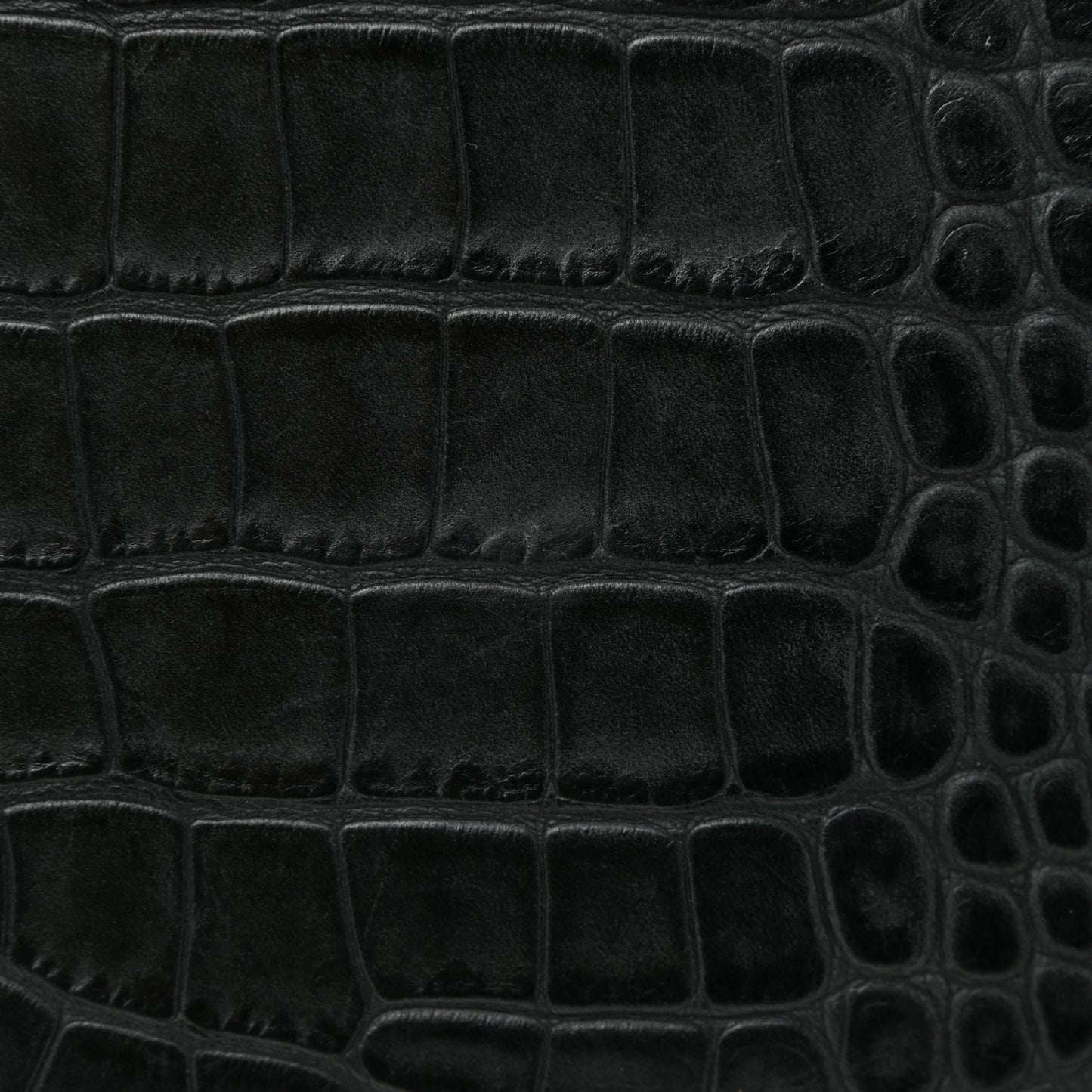 Calfskin Crocodile Embossed Small Sac De Jour Dusty Black