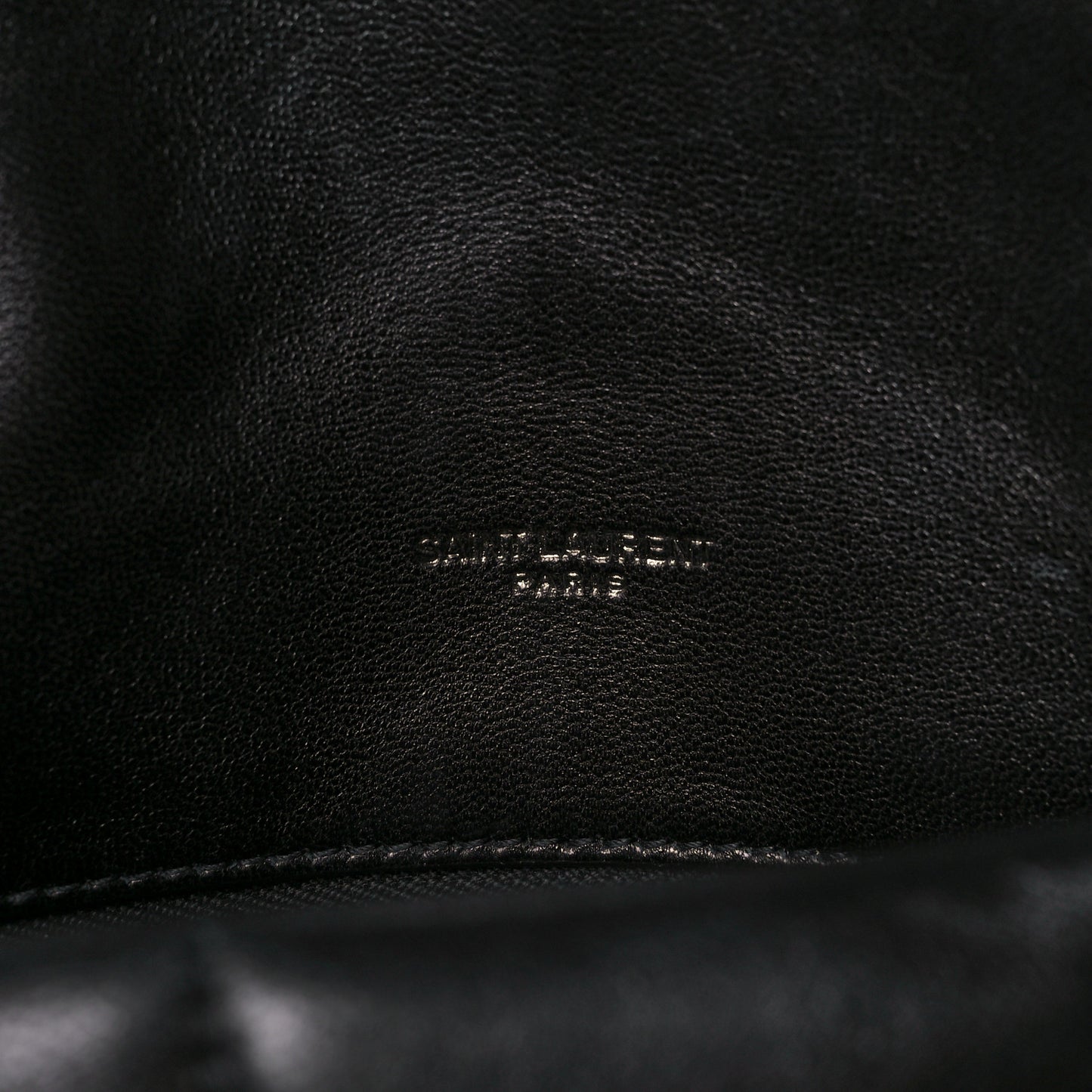 Lambskin Quilted Monogram Monochrome Small Loulou Puffer Chain Satchel Black