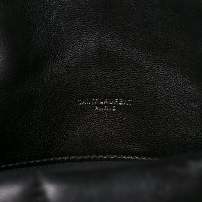 Saint Laurent Lambskin Quilted Monogram Monochrome Small Loulou Puffer Chain Satchel Black 6 of 13