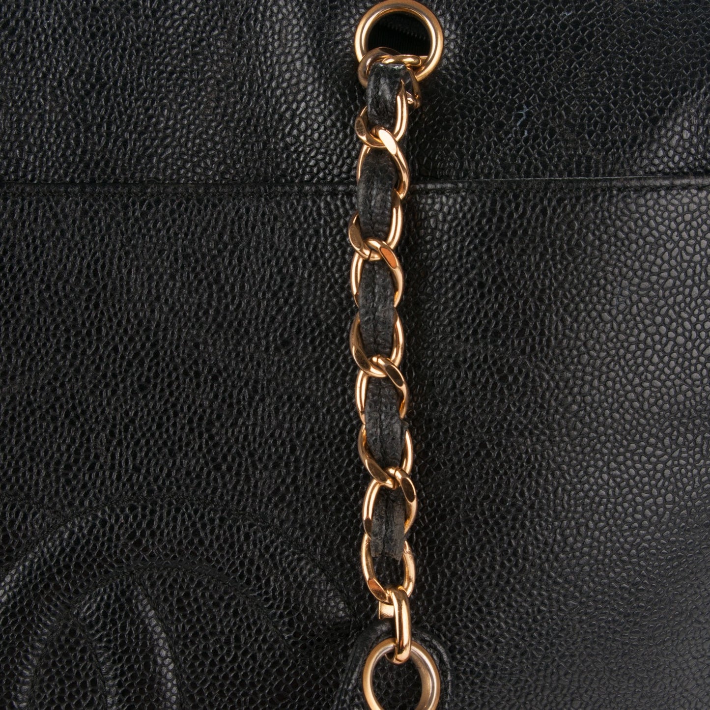 Caviar Large CC Shoulder Bag Black