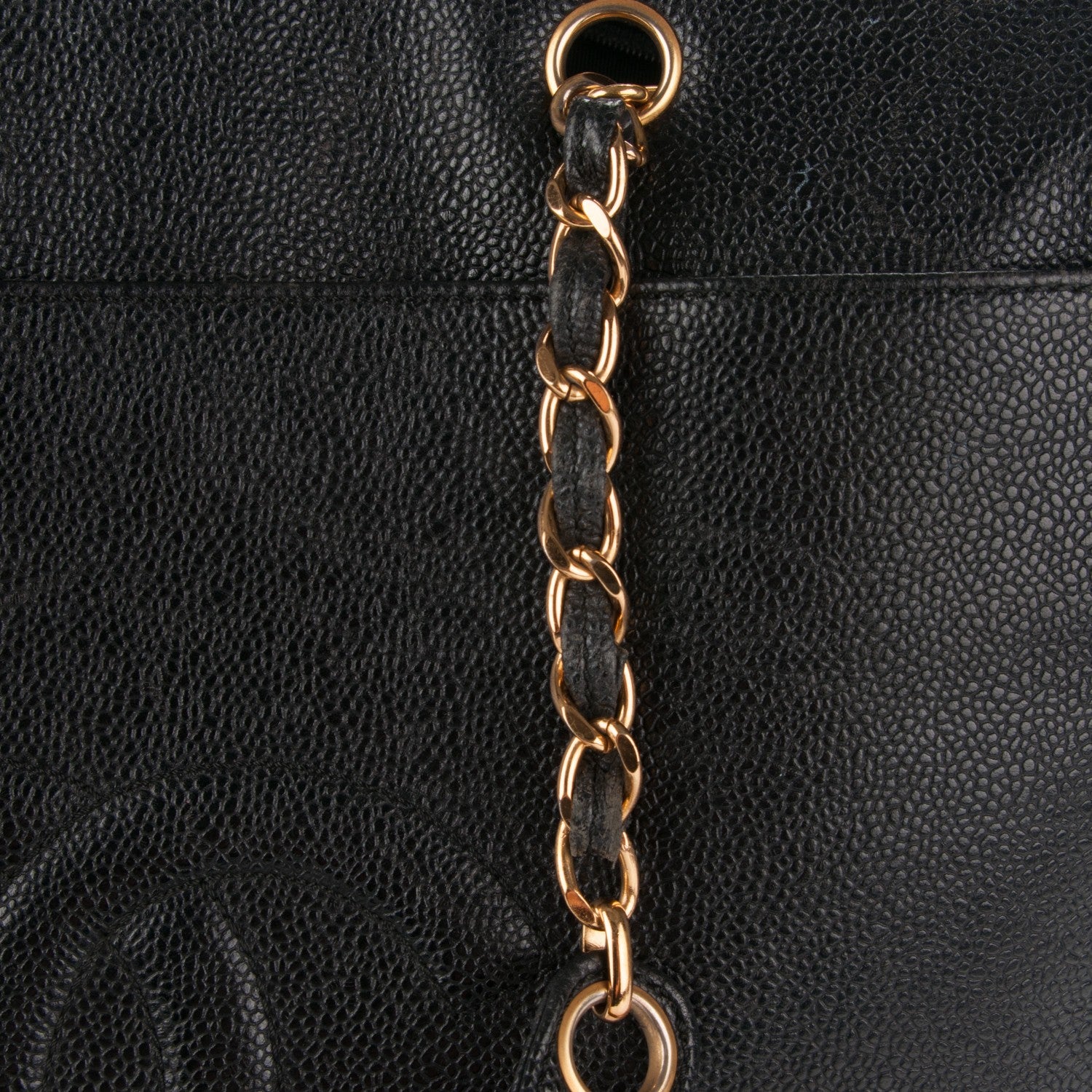 Chanel Caviar Large CC Shoulder Bag Black 12 of 13