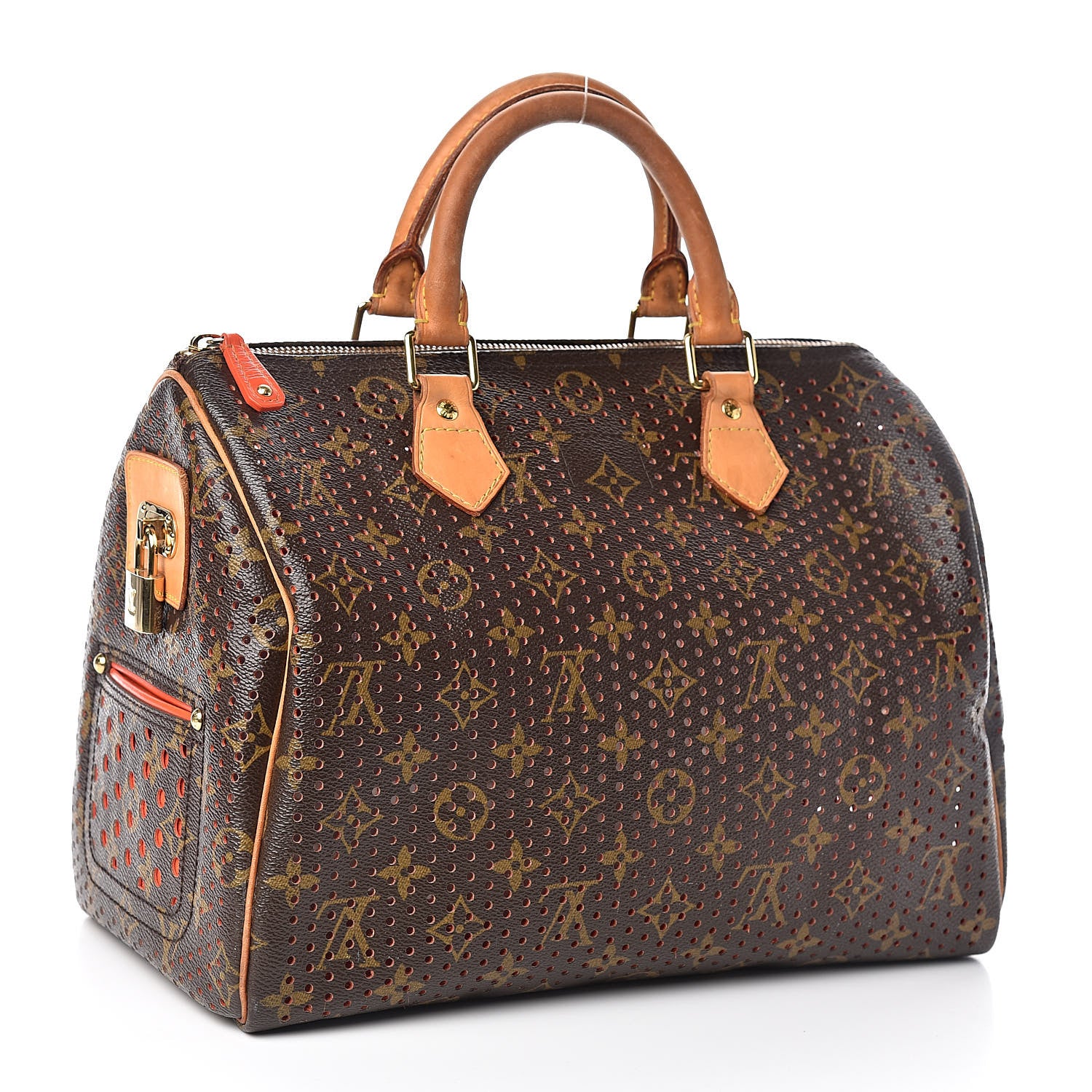 Louis Vuitton Monogram Perforated Speedy 30 Orange 3 of 14