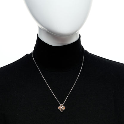 Van Cleef & Arpels 18K White Rose Gold Diamond Guilloche Vintage Alhambra Pendant Necklace 6 of 6