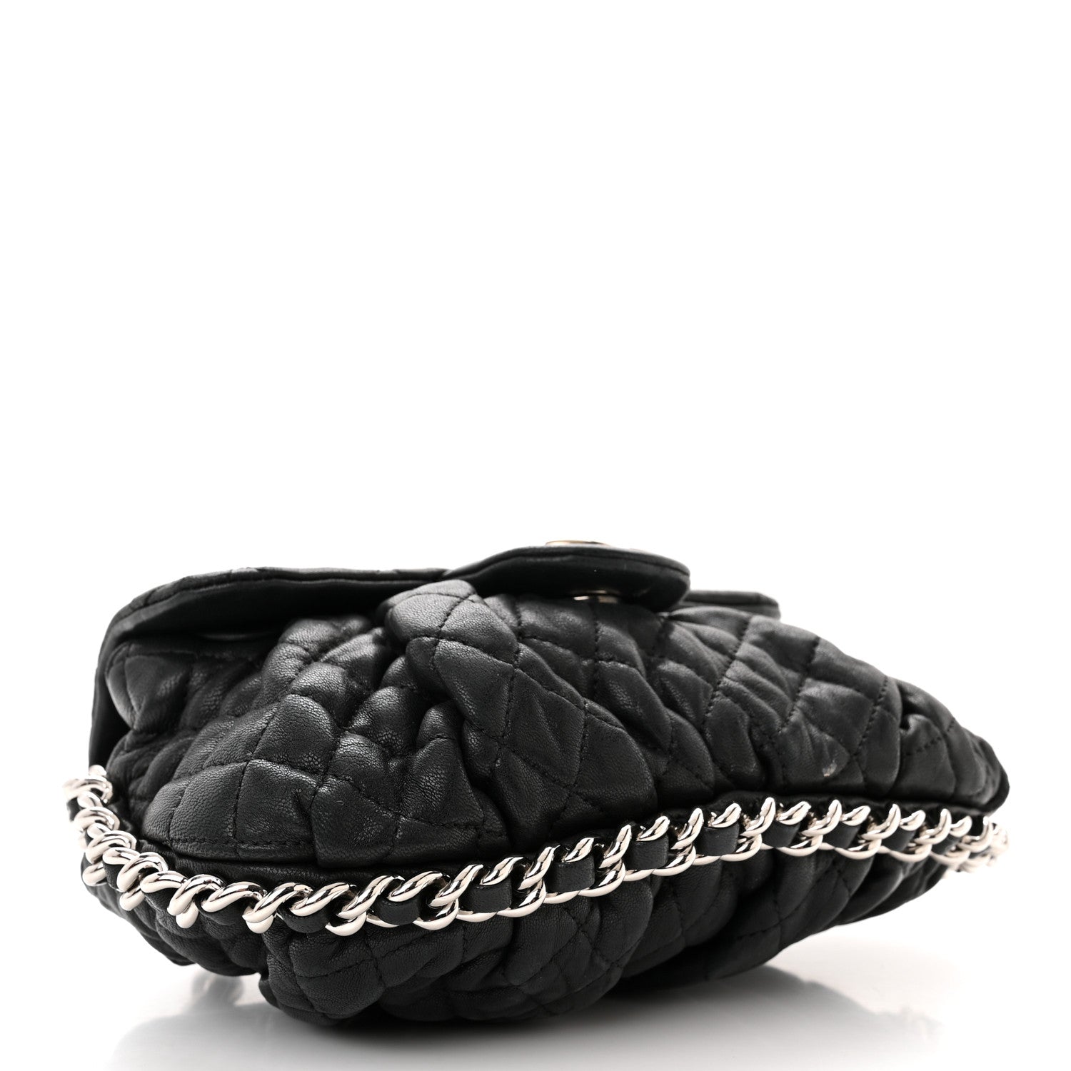 Chanel Washed Lambskin Quilted Mini Chain Around Flap Black 4 of 12