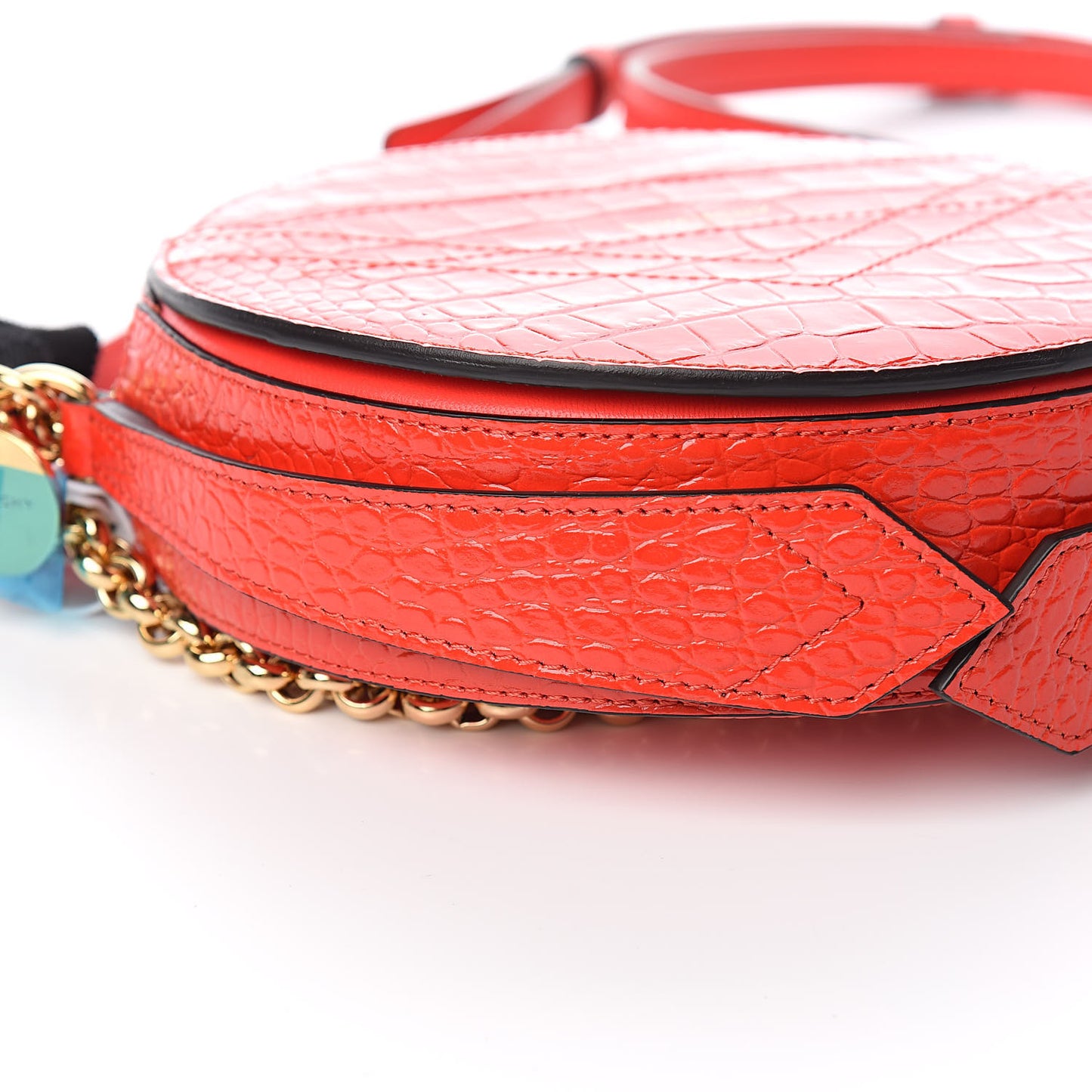Calfskin Crocodile Embossed Eden Round Red