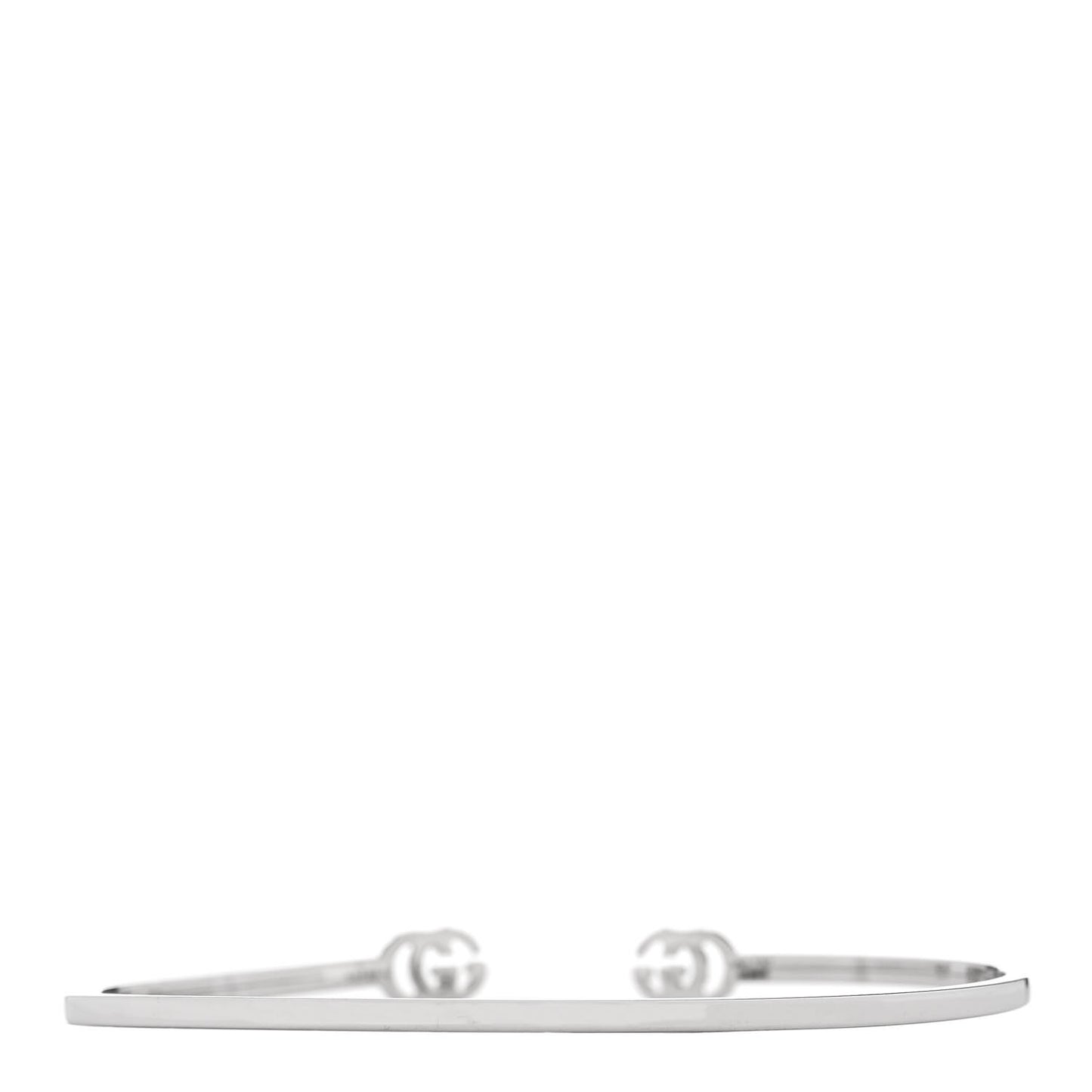 18K White Gold Diamond GG Running Cuff Bracelet