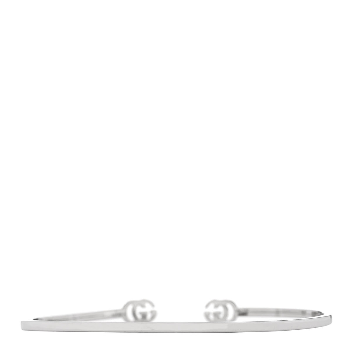 18K White Gold Diamond GG Running Cuff Bracelet