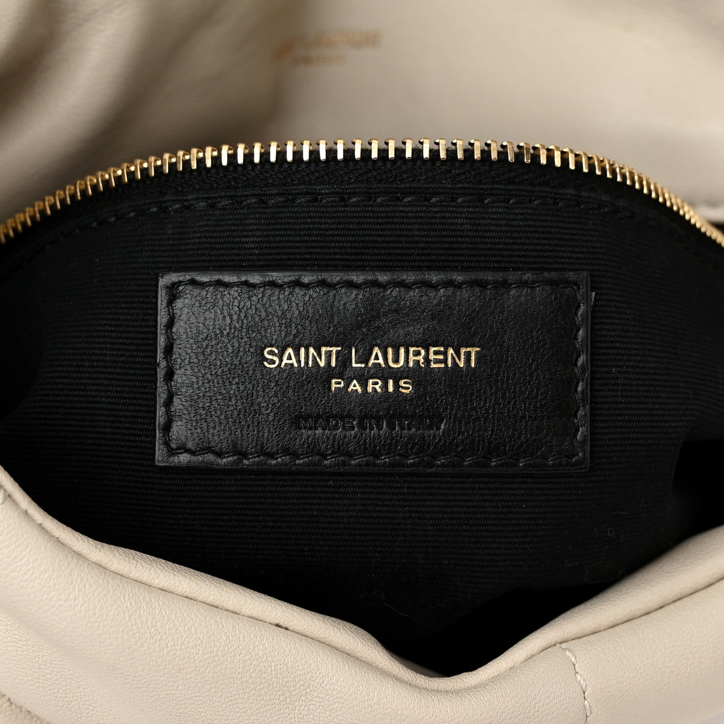 Lambskin Quilted Small Loulou Puffer Monogram Chain Satchel Crema Soft