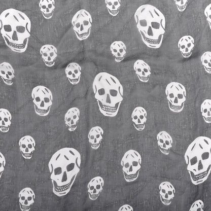 Alexander McQueen Silk Chiffon Skull Scarf Black Ivory 4 of 4