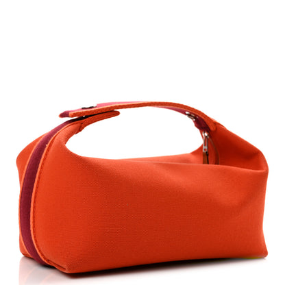 Hermes Canvas Small Bride-A-Brac Pouch Orange Burgundy 3 of 7