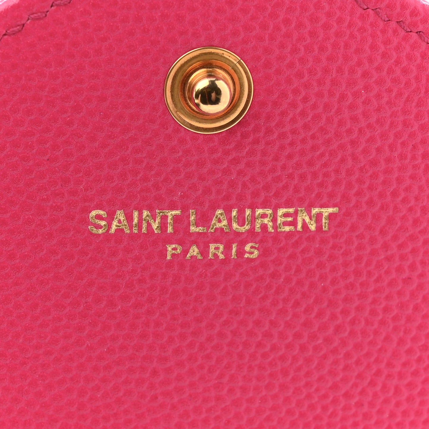 Grain De Poudre Matelasse Chevron Monogram Chain Wallet Lipstick Fuchsia