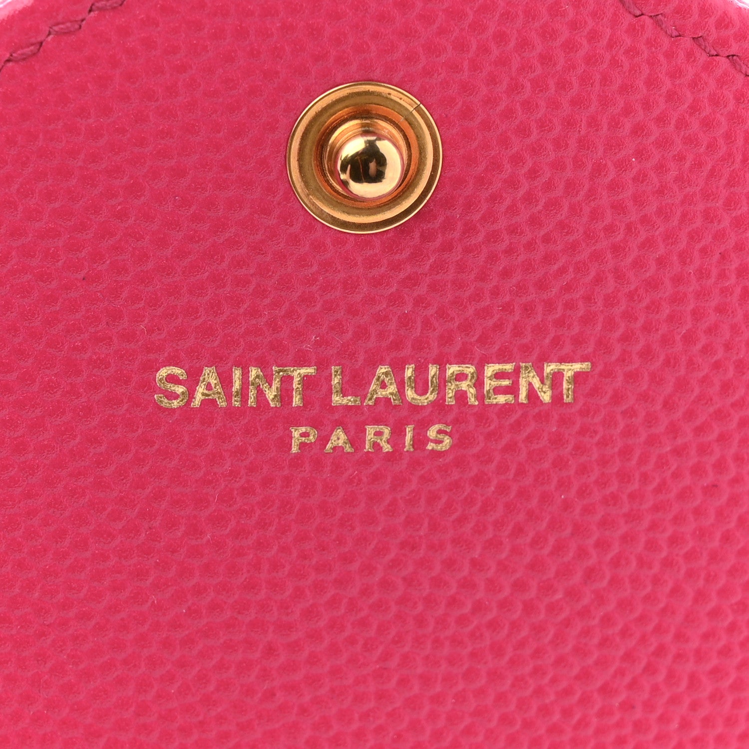 Saint Laurent Grain De Poudre Matelasse Chevron Monogram Chain Wallet Lipstick Fuchsia 6 of 10