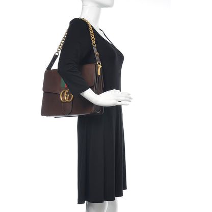 Gucci Tuscany Lux Calfskin Web GG Marmont Shoulder Bag Fondent 2 of 12