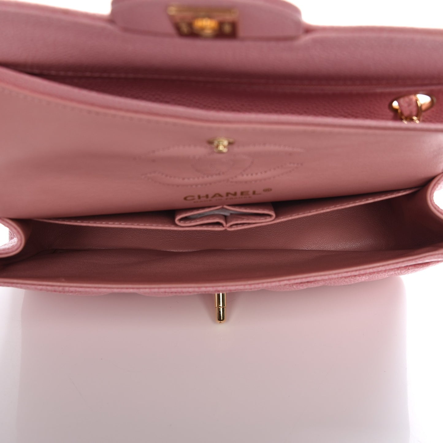 Caviar Quilted Small Double Flap Pink