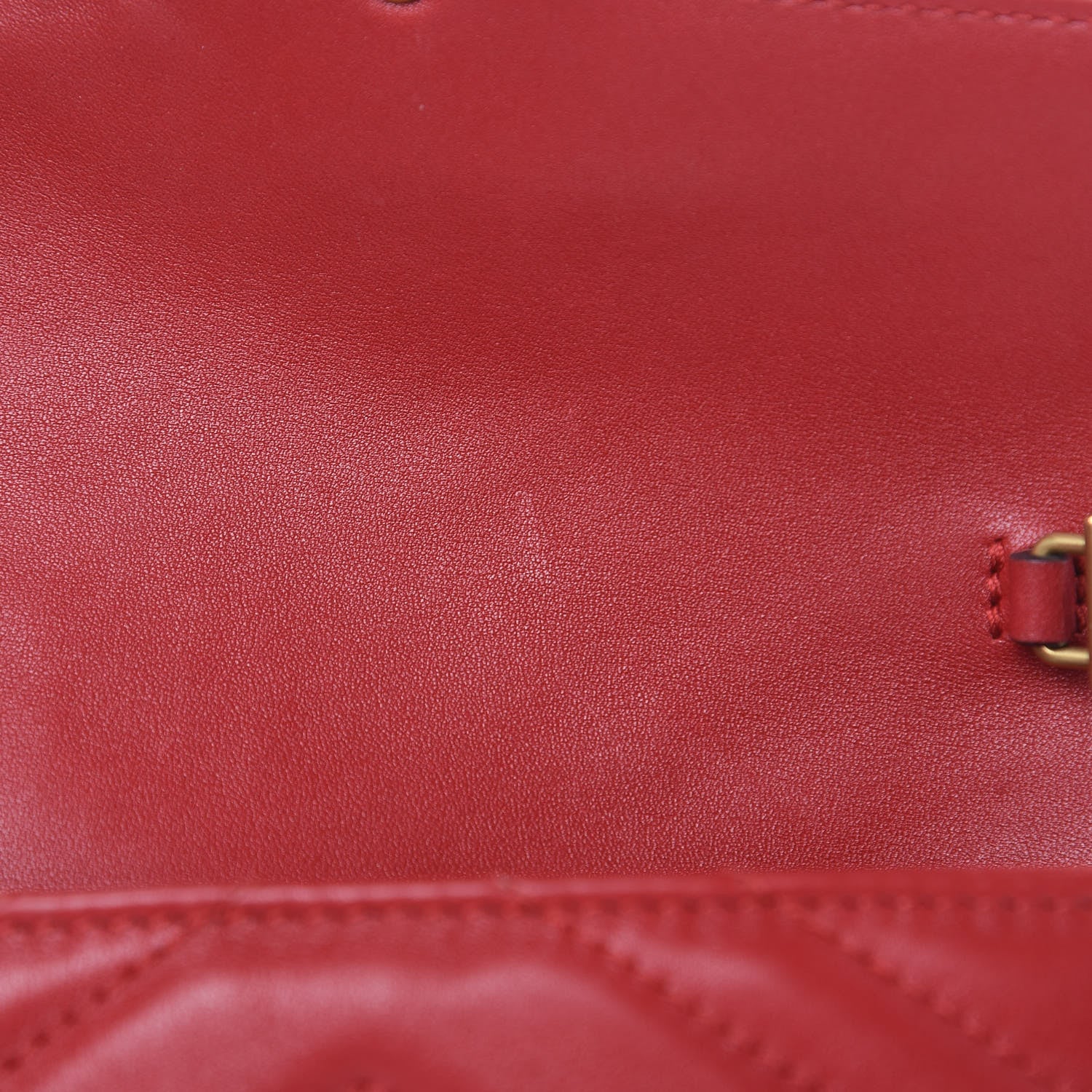 Gucci Calfskin Matelasse Super Mini GG Marmont Shoulder Bag Hibiscus Red 8 of 13