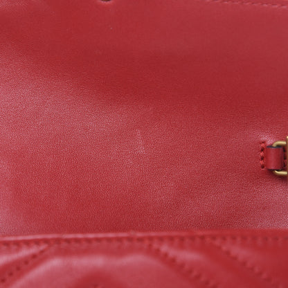 Gucci Calfskin Matelasse Super Mini GG Marmont Shoulder Bag Hibiscus Red 8 of 13