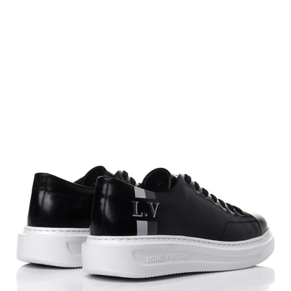 Louis Vuitton Glazed Calfskin Mens Beverly Hills Sneakers 5.5 Black 4 of 11