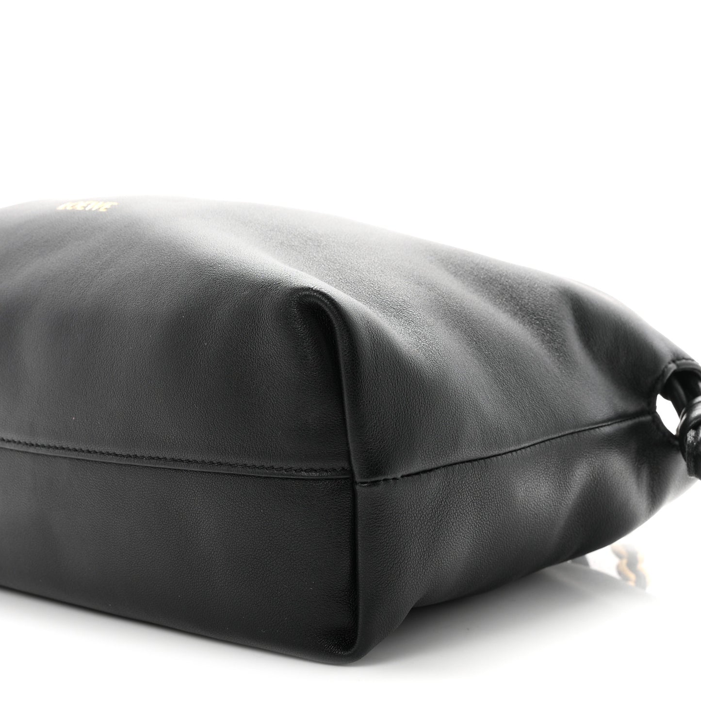 Mellow Nappa Medium Donut Chain Flamenco Knot Clutch Black