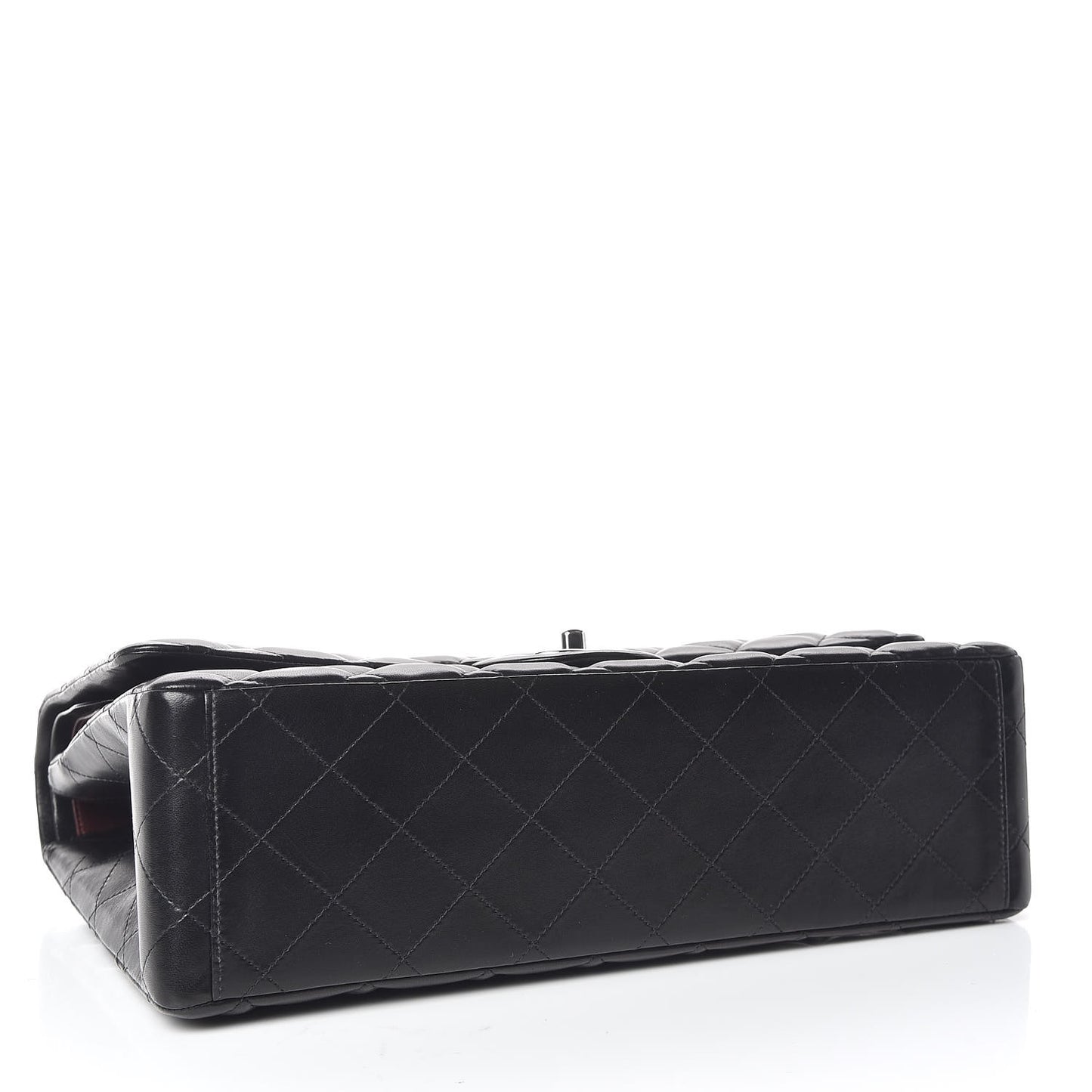 Lambskin Quilted Maxi Double Flap Black