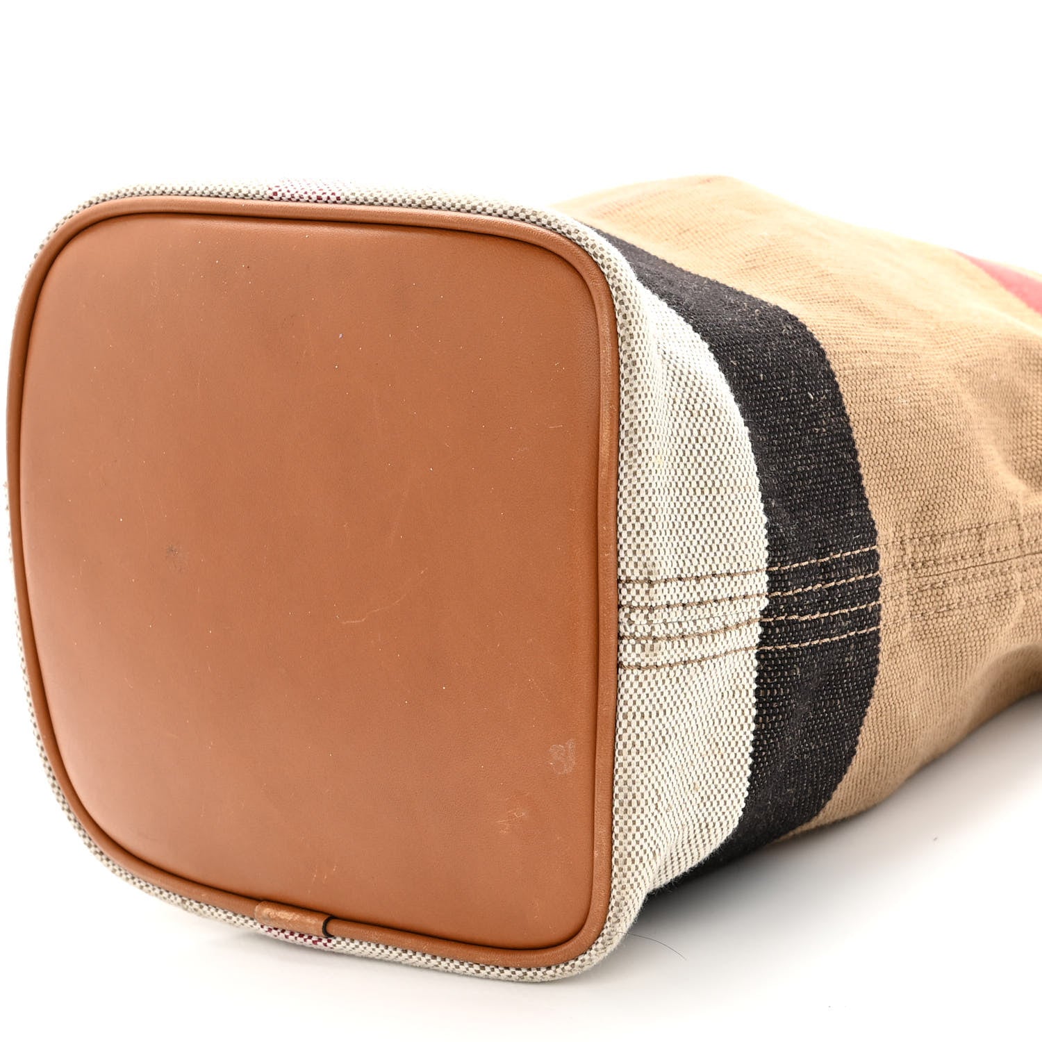 Burberry Canvas Mega Check Mini Ashby Hobo Saddle Brown 9 of 10