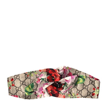 Gucci Silk Monogram Blooms Print Headband Antique Rose 1 of 4