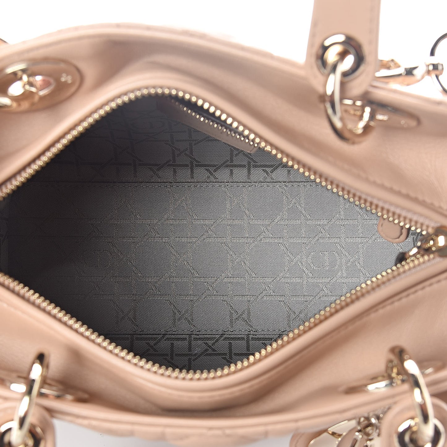 Lambskin Cannage Medium Lady Dior Beige