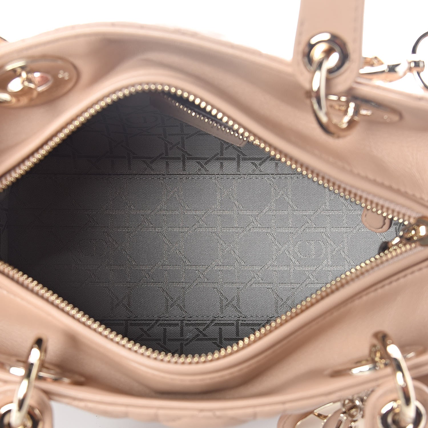 Christian Dior Lambskin Cannage Medium Lady Dior Beige 5 of 8