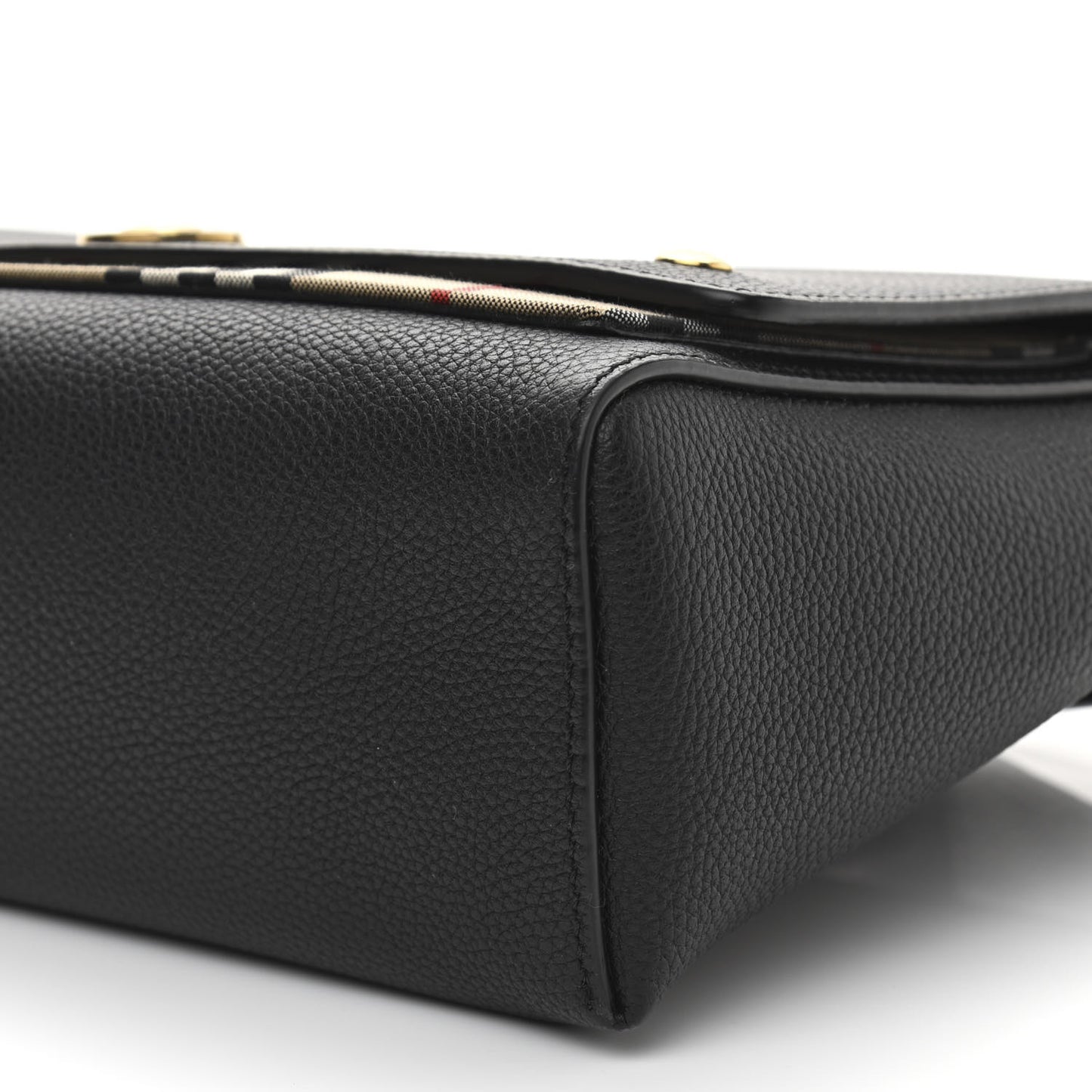 Grainy Calfskin Vintage Check Note Crossbody Bag Black