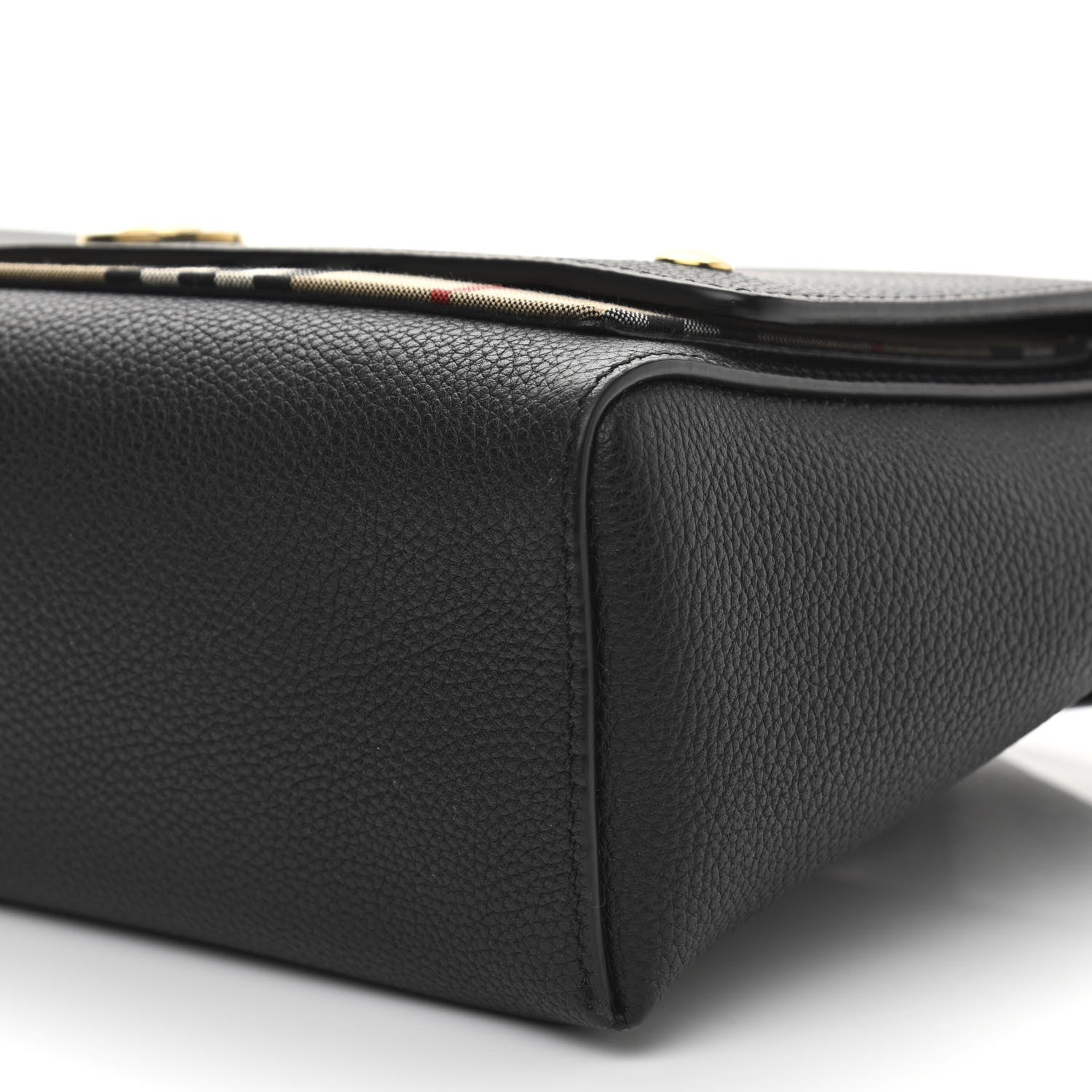 Burberry Grainy Calfskin Vintage Check Note Crossbody Bag Black 9 of 9
