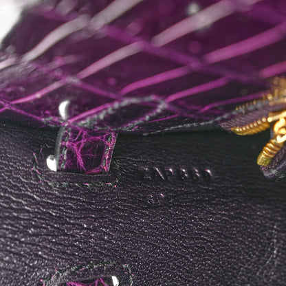 Hermes Shiny Porosus Crocodile Kelly Sellier 25 Amethyst 7 of 11