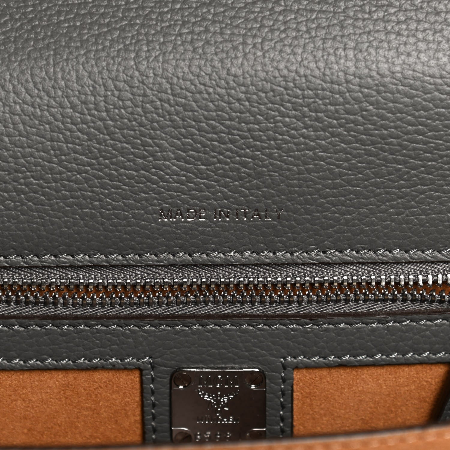 MCM Park Avenue Calfskin Small Patricia Crossbody Bag Charcoal 8 of 13
