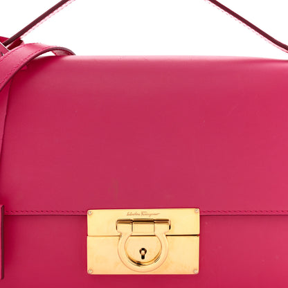Salvatore Ferragamo Smooth Calfskin Aileen Gancio Lock Shoulder Bag Pink 7 of 13