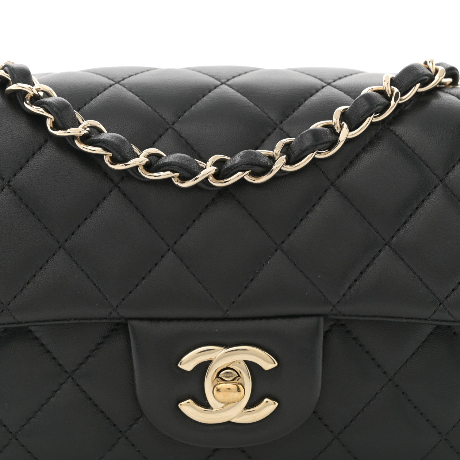 Chanel Lambskin Quilted Mini Rectangular Flap Black 7 of 9
