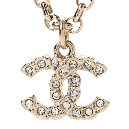 Chanel Pearl Crystal CC Pendant Necklace Silver 4 of 7
