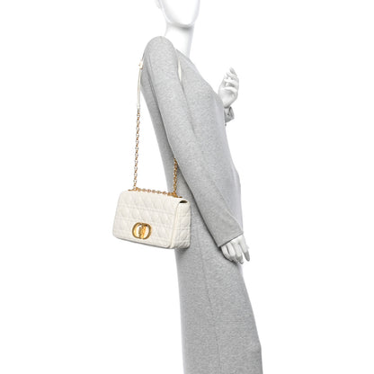 Christian Dior Supple Calfskin Cannage Medium Caro Bag Ivory 2 of 11