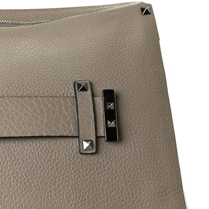 Valentino Garavani Pebbled Calfskin Rockstud Strap Clutch Poudre 11 of 12