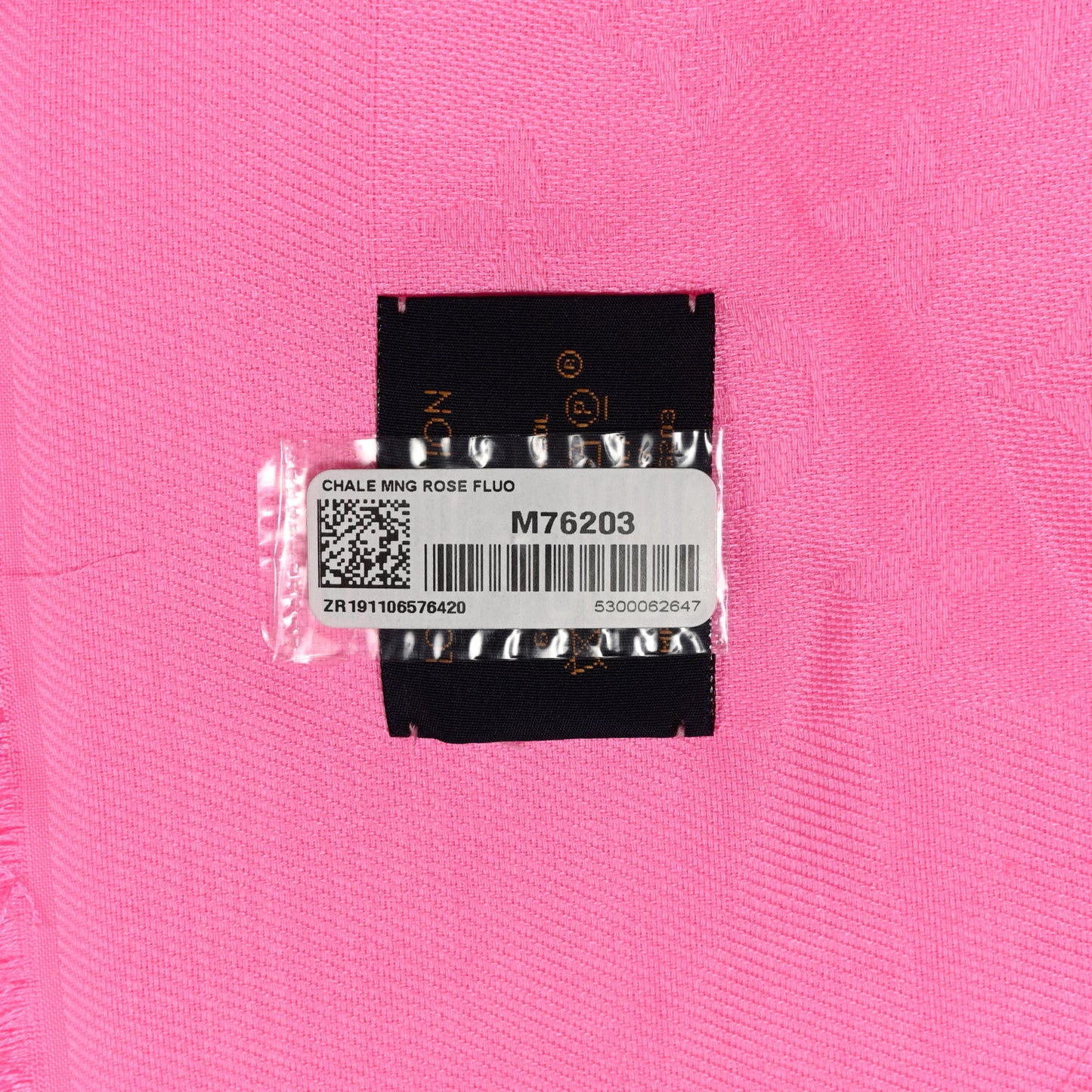 Silk Wool Monogram Shawl Rose Fluo