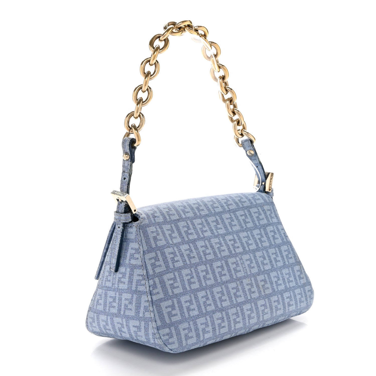 Fendi Zucchino Spalmati Forever Mini Mama Baguette Celeste 3 of 14