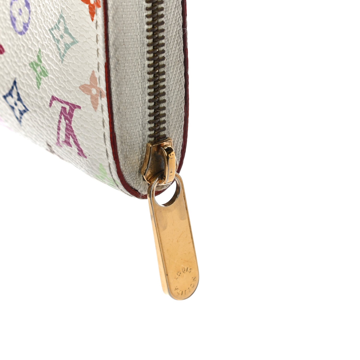 Louis Vuitton Monogram Multicolor Zippy Coin Purse Wallet White Litchi 12 of 14